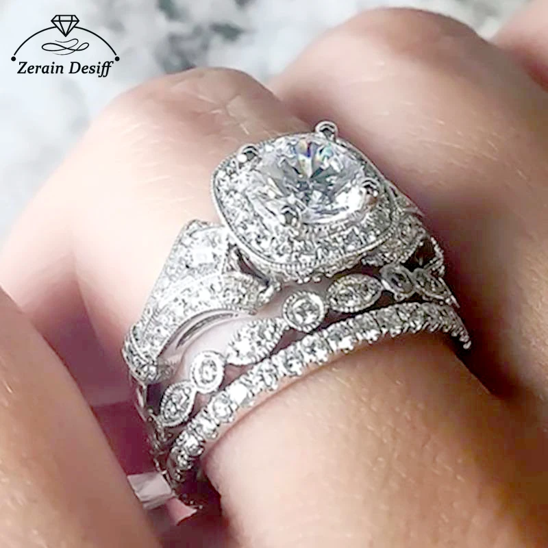 

Vintage Sapphire Square Engagement Ring - Luxury Silver Wedding Band for Women