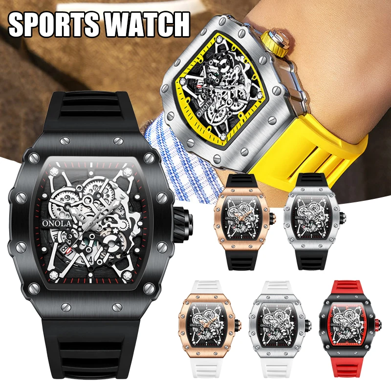 

Mechanical Skeleton Dial Watch Men's Casual Business Dress Analogue Quartz Watch 43MM Dial Diameter Waterproof Watch XRQ88