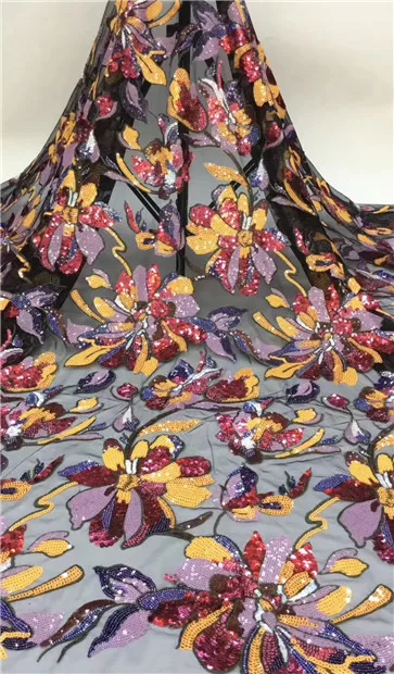 Свадебные блестящие кружевные разноцветные африканские ткани высокого качества