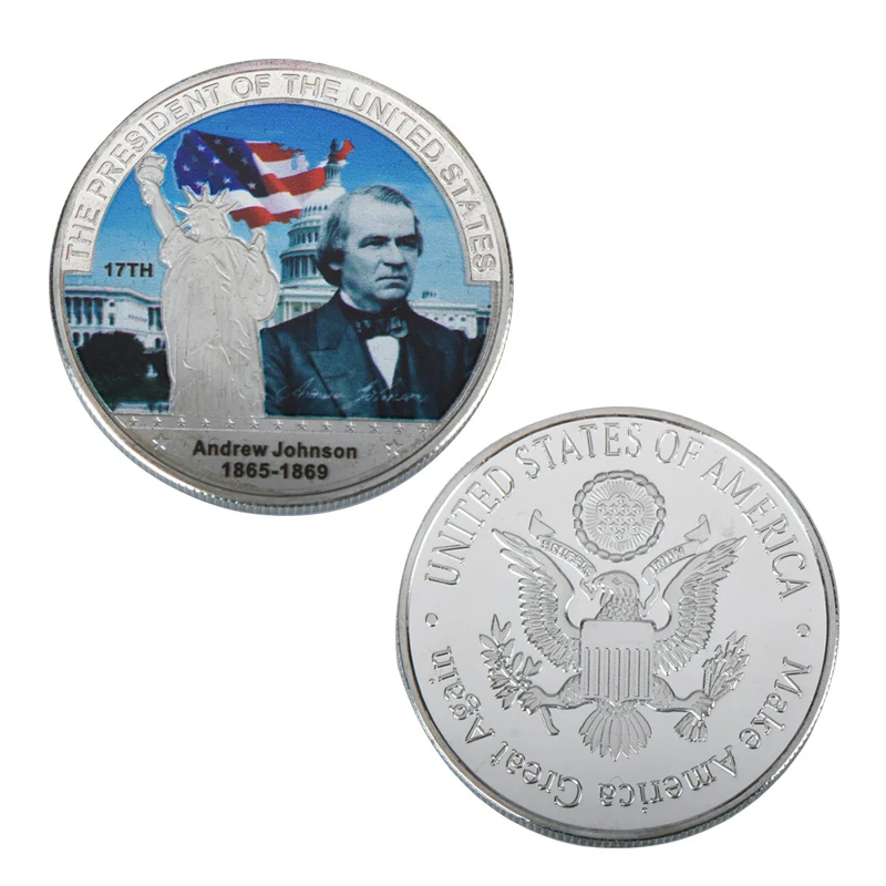 WR Коллекционная Посеребренная американская 2th President John Adams металлическая монета/w чехол креативный вызов монета подарок на день отца 40x3 мм
