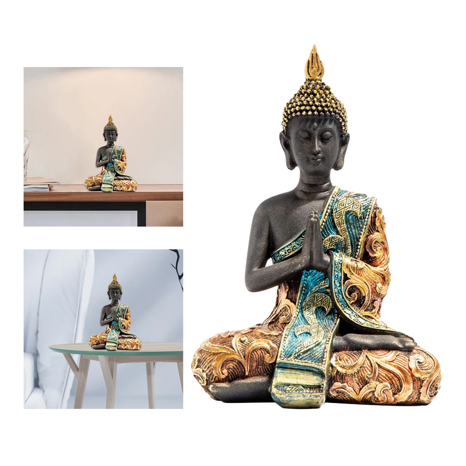 

Decorative Thailand Buddha Statue Fengshui Figurine for Office Decor