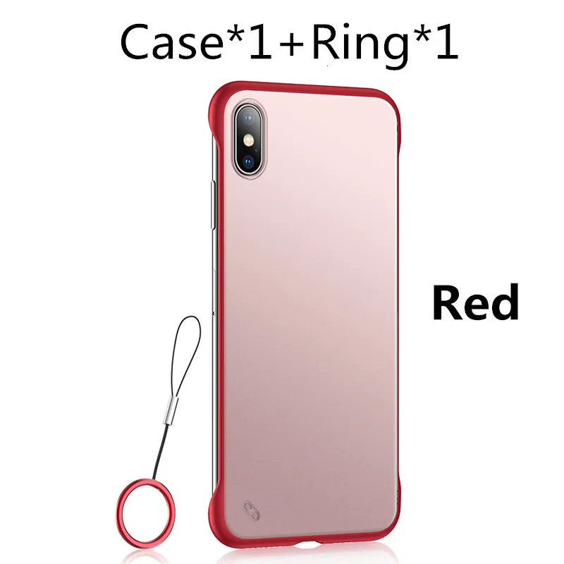 Red Case and Ring KoisAcase выполненные Прозрачный матовый жесткий чехол для телефона для samsung S8 S9 S10 Plus Note 8, 9, 10, A50 A60 A70 A80 чехол для телефона с кольцевым - Цвет: Red Case and Ring