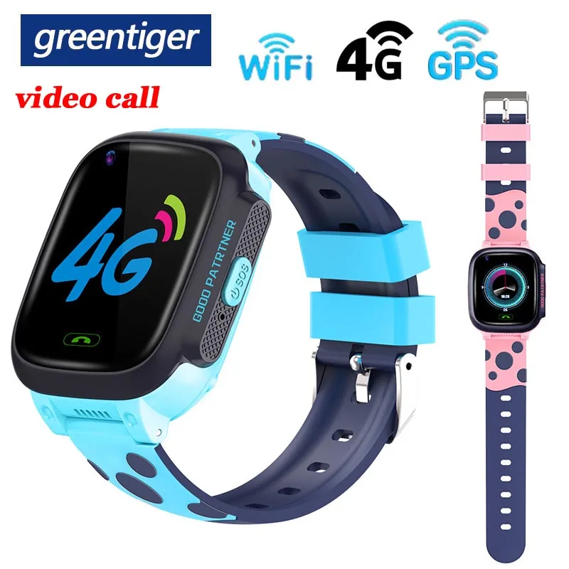 Greentiger Детские Смарт часы 4G gps wifi отслеживание видео вызов водонепроницаемый SOS