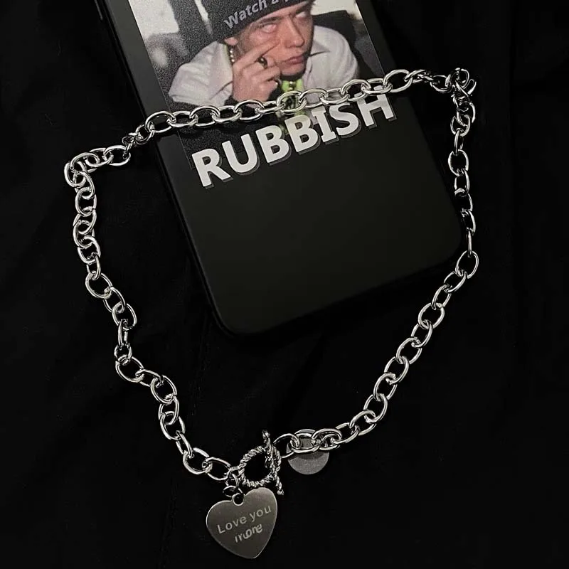 Ожерелье круглое женское индивидуализированное колье в форме сердца стиле хип