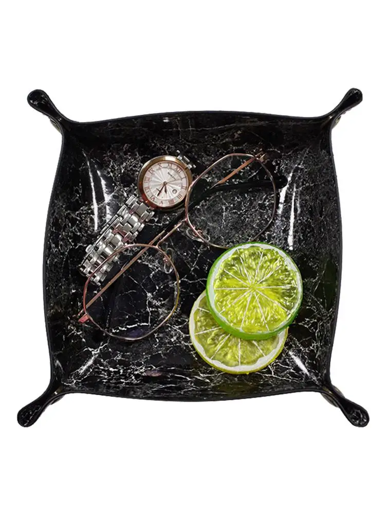 Кожа услуги лоток Органайзер тумбочка рабочего стола комод ювелирных изделий