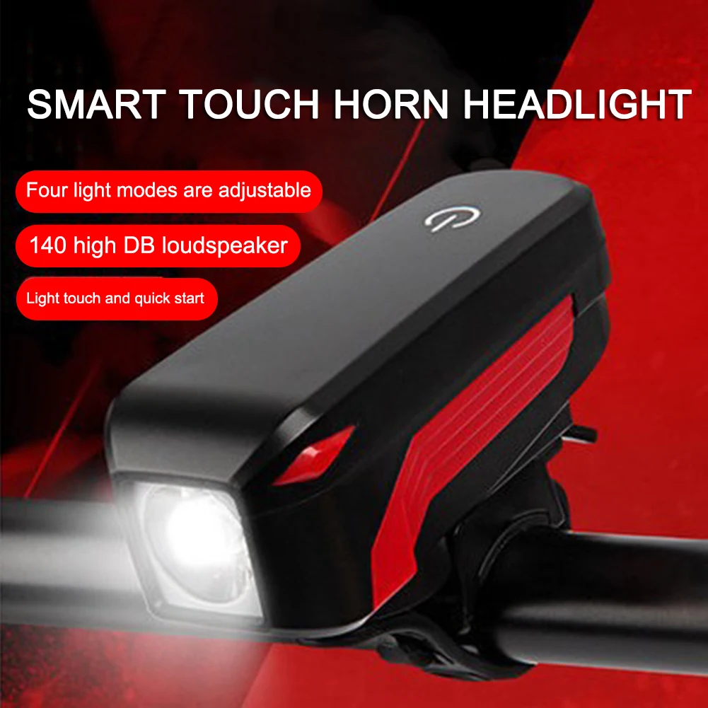 Bike Headlight Horn T6 LED USB Rechargeable Bicycle Head Lamp Electric Bell Rechargeable Bike Headlight 4000mah Battery Lamp
