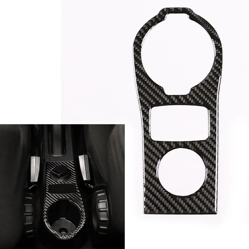 

Car Carbon Fiber Center Console Water Cup Holder Decoration Cover Trim Stickers for Benz Smart 453 Fortwo 2016-2021