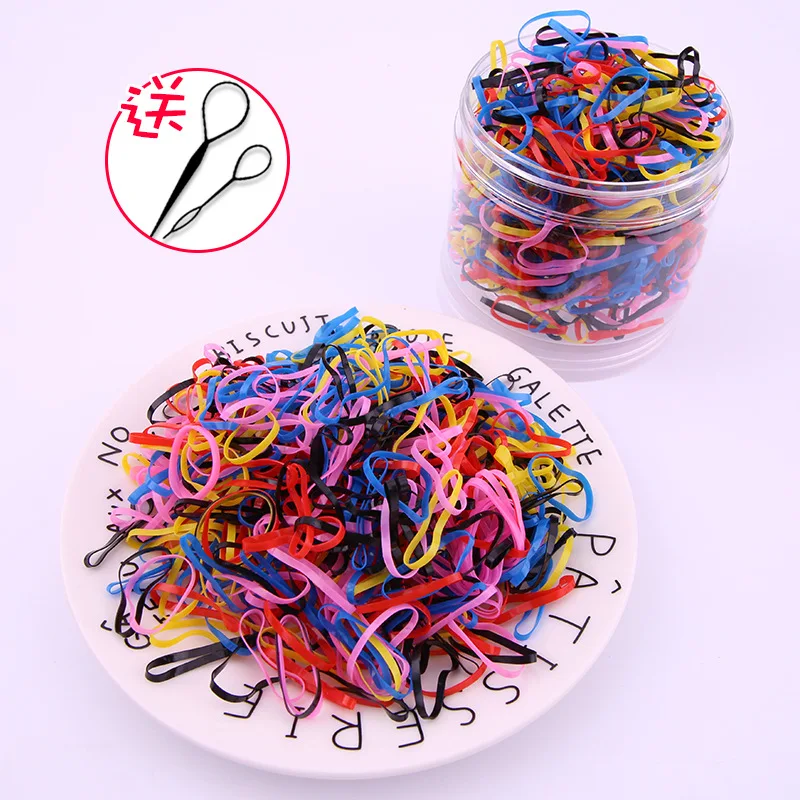 

2000pcs Korean Atyle Children's Hair Rope Hair Band To Tie The Hair Disposable Rubber Band Child's Classic Hair Tie Girl Cute