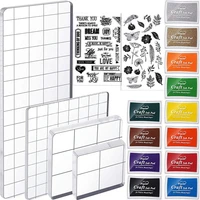 18 piece acrylic stamp block2 floral rubber transparent stamp seals for scrapbook craft card making