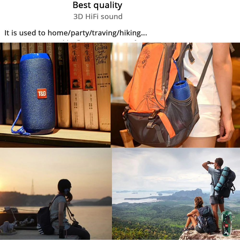 

Boombox Bluetooth1200mAh waterproo cylindrical speaker outdoor sport mini waterproof bluetooth subwoofer wireless FM TF TV/PC