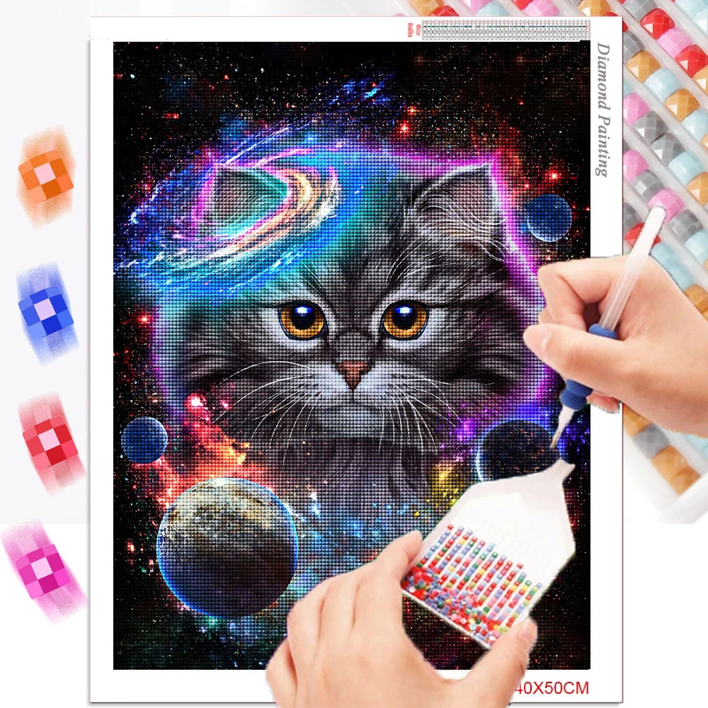 

5d Diy Diamond Painting Galaxy Cat Full Diamond Embroidery Dog Animal Mosaic Picture Home Decoration Art Cross Stitch Kit