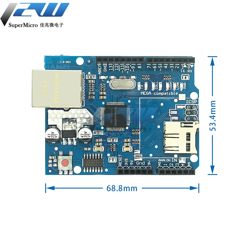 Плата расширения сети Ethernet W5100 модуль SD-карты поддержка сетевого модуля MEGA |