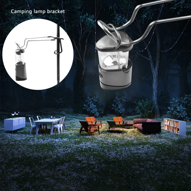 

Multi-functional Camping Cup Holder Portable Lamp Holder Stainless Steel Water Bottle Tent Light Support Outdoor Camping Tools