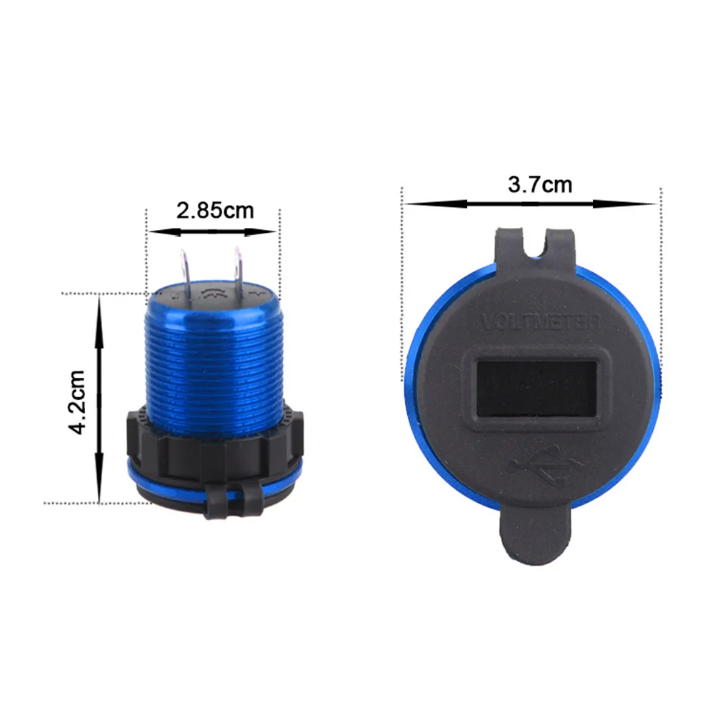 

12V/24V Car Boat Motorcycle Quick Charge 3.0 Dual USB Socket Waterproof Aluminum Power Outlet Fast Charge with LED Voltmeter
