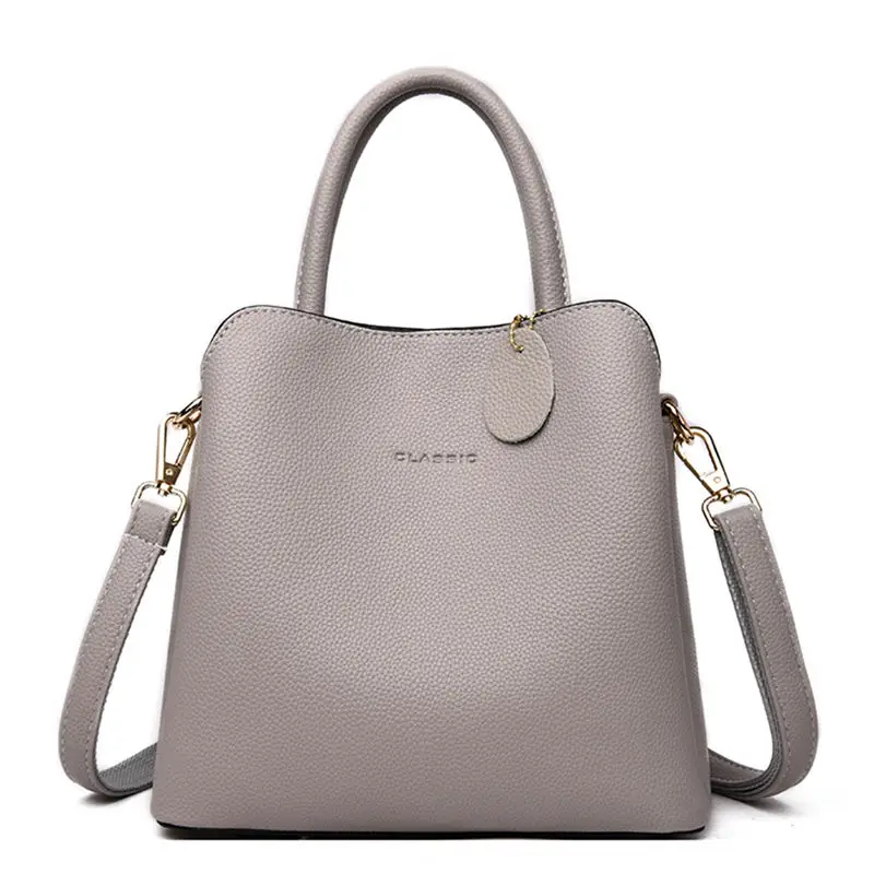 Роскошные кожаные сумки Bolsa, женские сумки, дизайнерские женские сумки Croosbody для женщин, маленькая Повседневная Сумка-тоут для девушек, ручная сумка-мешок - Цвет: Gray