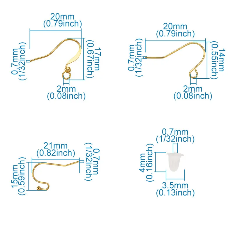 

1 Box Mixed Color Brass Earring Hook Iron Earring Hooks and Plastic Ear Nuts for Jewelry Making DIY Earring Findings 180pcs/box