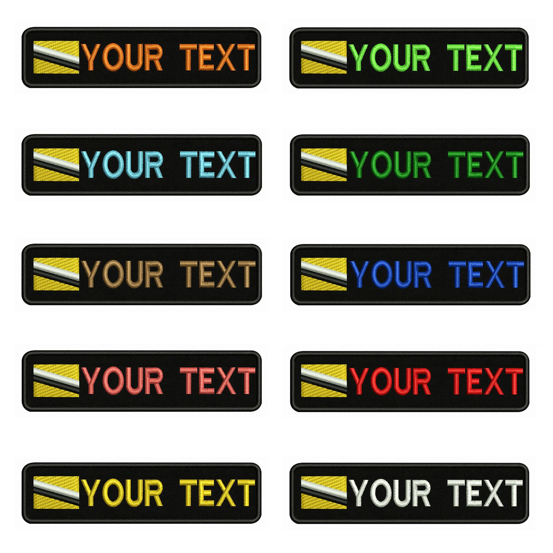 Брунейский флаг 10x2 5 см вышивка с именем под заказ значок в строчку наклеиваемый