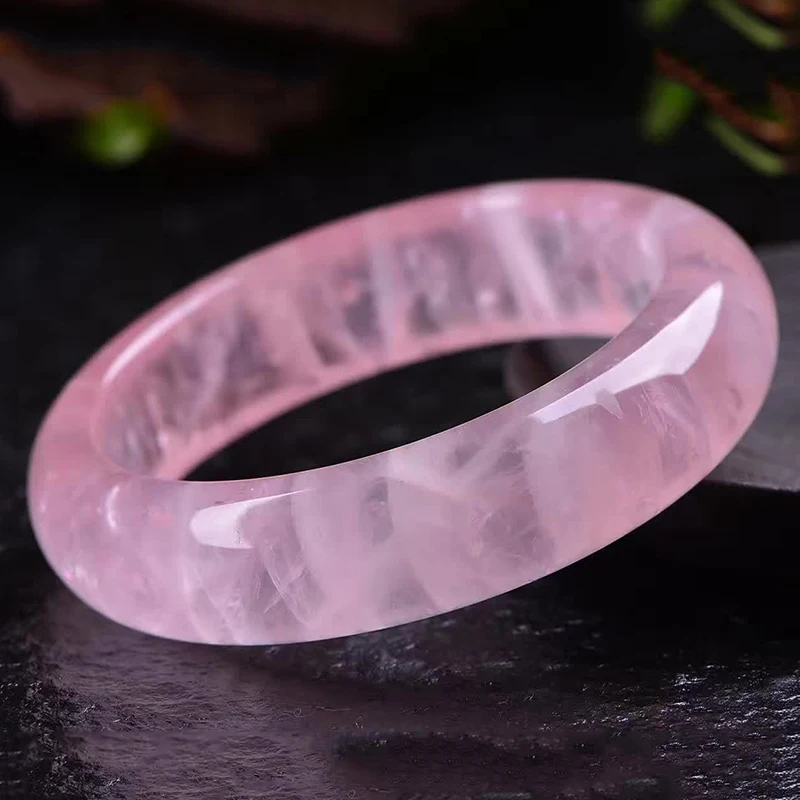 

Fine Pink Natural Crystal Bangles Beauty Bracelets For Girl Women Lucky Crystal Bracelet Jewelry Accessories Girlfriend Mom Gift