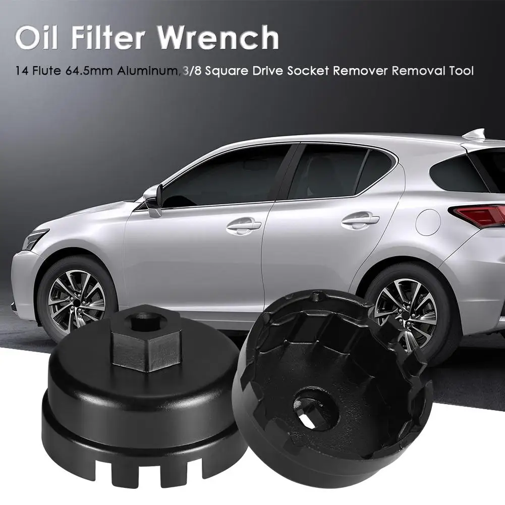 

14 Flute 64.5mm Oil Filter Cap Wrench Cartridge Car Socket Remover Tool Aluminum Cap for Toyota Lexus Car Maintainance Tool