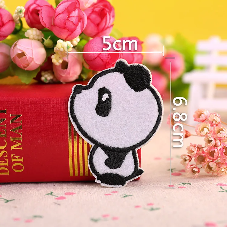 Набор из 6 вышитых нашивок в виде панды для детской одежды обуви рюкзака наклейки