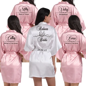 Халат из искусственного шелка для невесты, подружки невесты