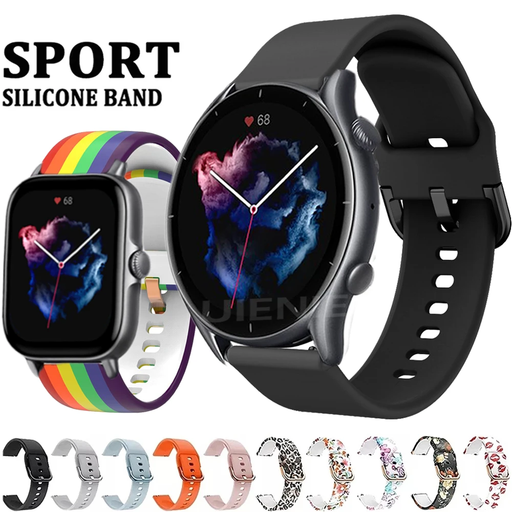 

Silicone Watch Band for Xiaomi Huami Amazfit GTR 3 3Pro 2 2e 47mm/ Bip Lite gts 3 2 Strap Wristband Bracelet Sport Watchband