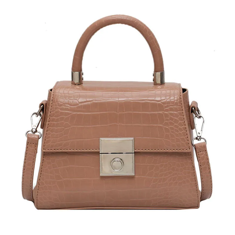 

Crocodile Pattern Small Shoulder Bags For Women 2020 Fashion Solid Color PU Leather Crossbody Handbags Female Travel Bags Totes