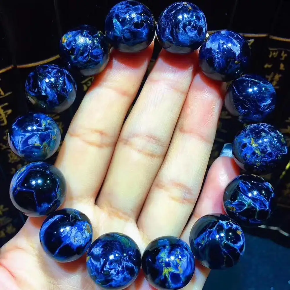 Растягивающийся браслет из натурального голубого пьетерсита драгоценные камни