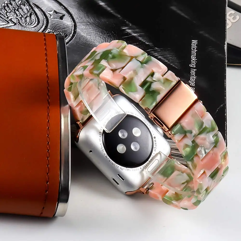 Ремешок из смолы для Apple watch 44 мм 40 мм iwatch 42 мм 38 мм Пряжка из нержавеющей стали ремешок для часов Браслет Apple watch 5 4 3 21