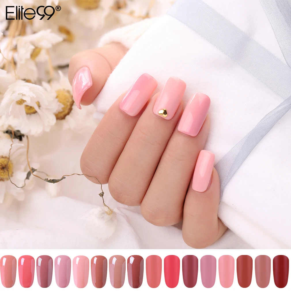 Elite99 8 мл Гель лак телесного цвета замачиваемый винно красный УФ светодиодный