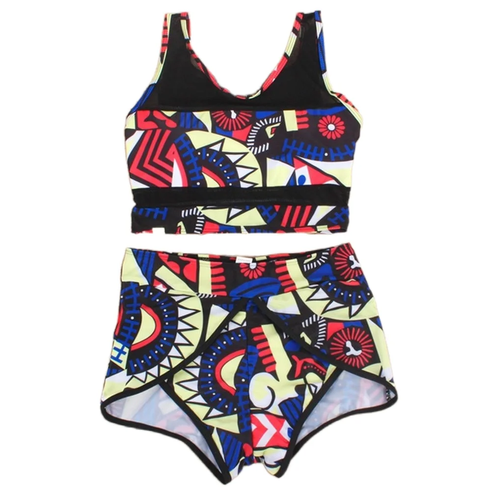 

Женские Купальники-танкини больших размеров, цветочные купальные костюмы из двух частей с шортами