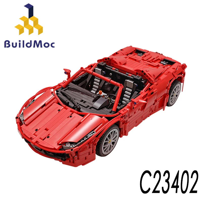BuildMoc для MOC Lamborghini Audi R8 V10 Ferrarii 458 Строительные блоки Набор игрушек DIY развивающий