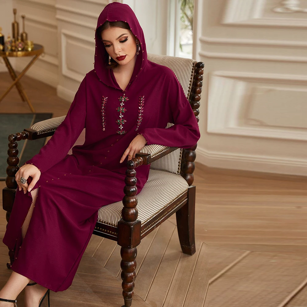 

Abaya Dubai Turkey Arabic Muslim Hijab Dress Kaftan Islam Clothing Maxi Dresses for Women Morocco Vestidos Robe Longue Femme