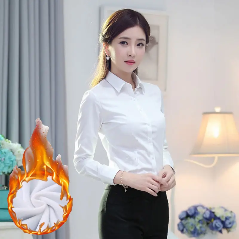 

Blouse Women Autumn Winter Black Long-Sleeve T-shirt White Shirt Top Shirt Women Blusas Mujer De Moda