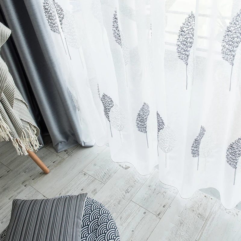 Европейские тюлевые шторы с вышивкой на окна для гостиной кухни современные из