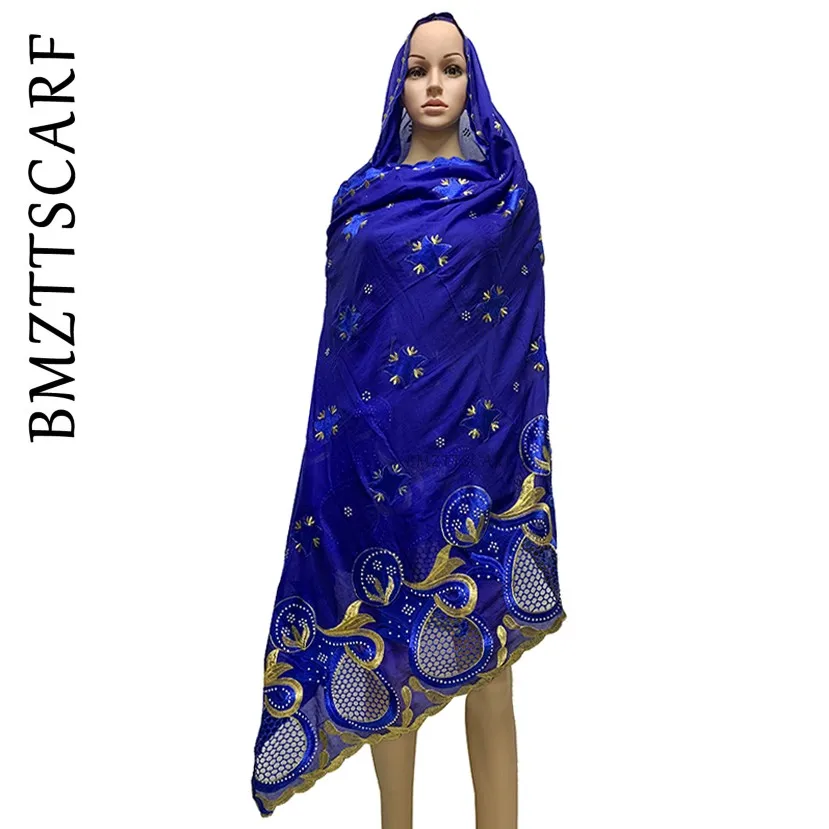 Новый Африканский женский шарф больше цветов хлопковый хиджаб роскошный длинный