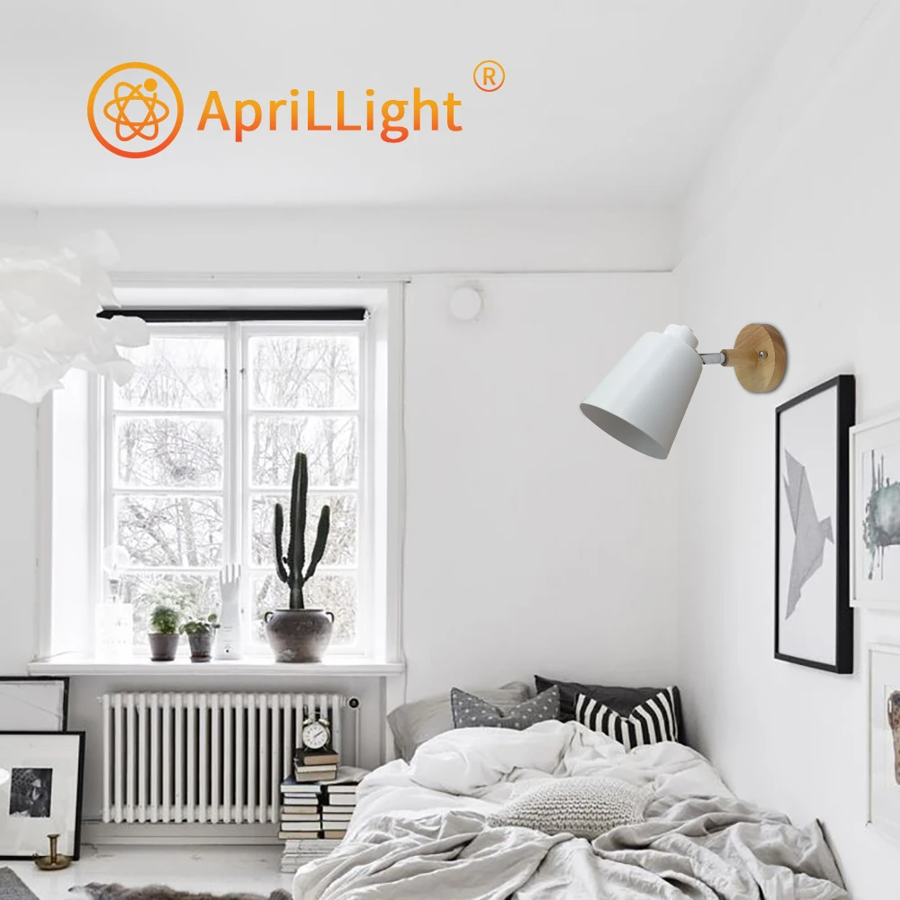 Настенные светильники из скандинавского дерева 6 цветов современные настенные E27