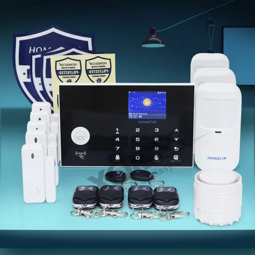 

HOMSECUR беспроводный & Проводная 4G/3G/GSM WIFI охранная сигнализация для взлома + сенсорная панель Опциональные наборы