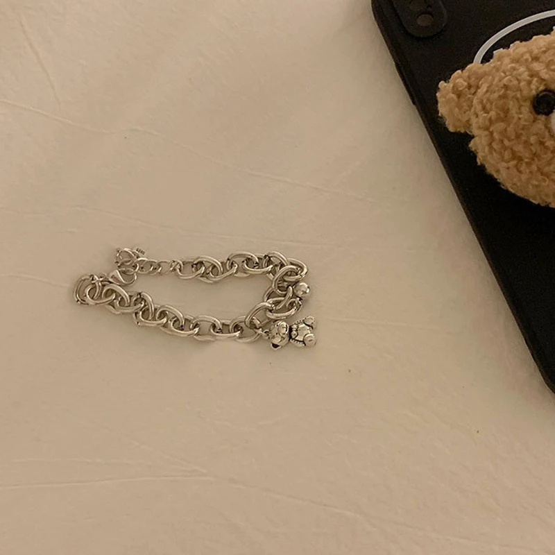 

New Hot Sale Bear Bracelet Simple Metal Texture Bracelet Women's Hand Jewelry Exquisite Animal Shape Bangle Cute Birthday Gift
