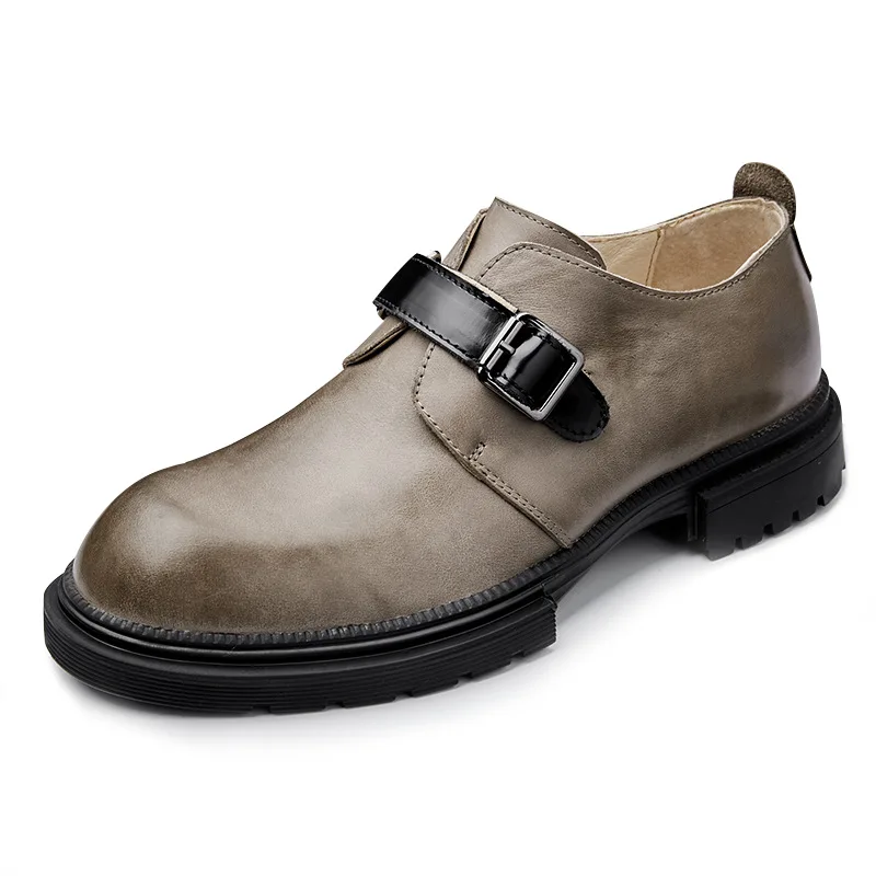 

Туфли мужские на шнуровке, Натуральная Воловья кожа, дышащие, Повседневная Удобная деловая обувь, в британском стиле, для отдыха, ручная раб...