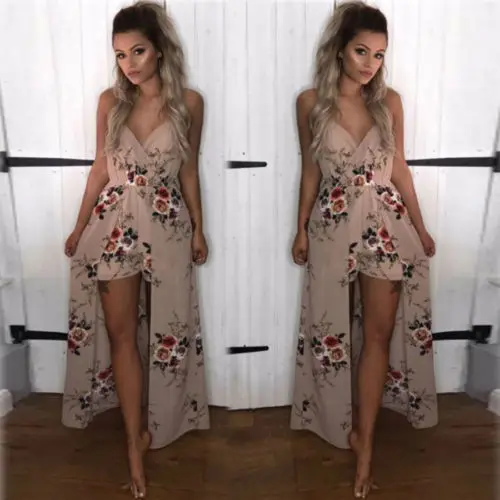 Женское шифоновое вечернее пляжное платье в стиле бохо длинное макси без рукавов