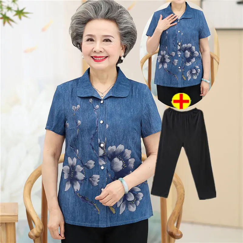 Женский комплект одежды из 2 предметов с принтом большие размеры летний костюм