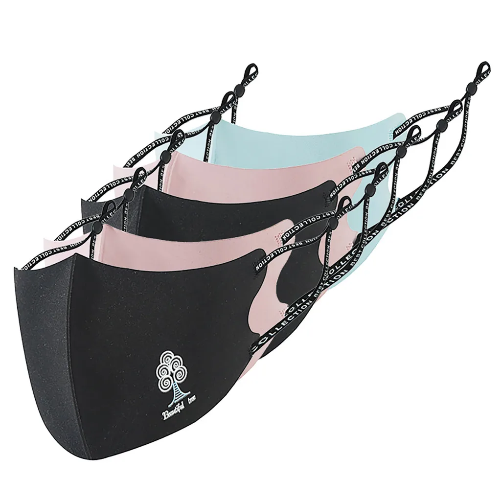 Взрослая маска модная печать Регулируемая Веревка Lced шелковая вентиляционная