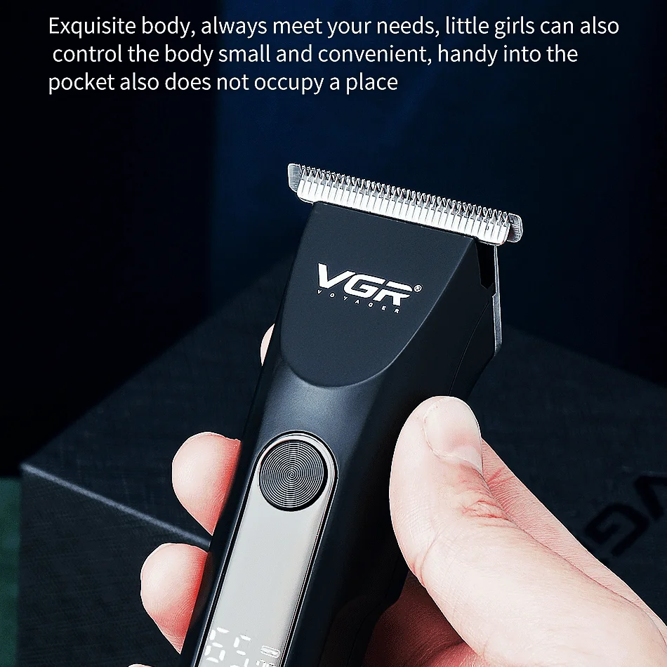 VGR Mini Hair Clipper Portable Hair Cutting Machine Professional Hair Trimmer For Men Home Haircut Barber Digital Display V-257 enlarge