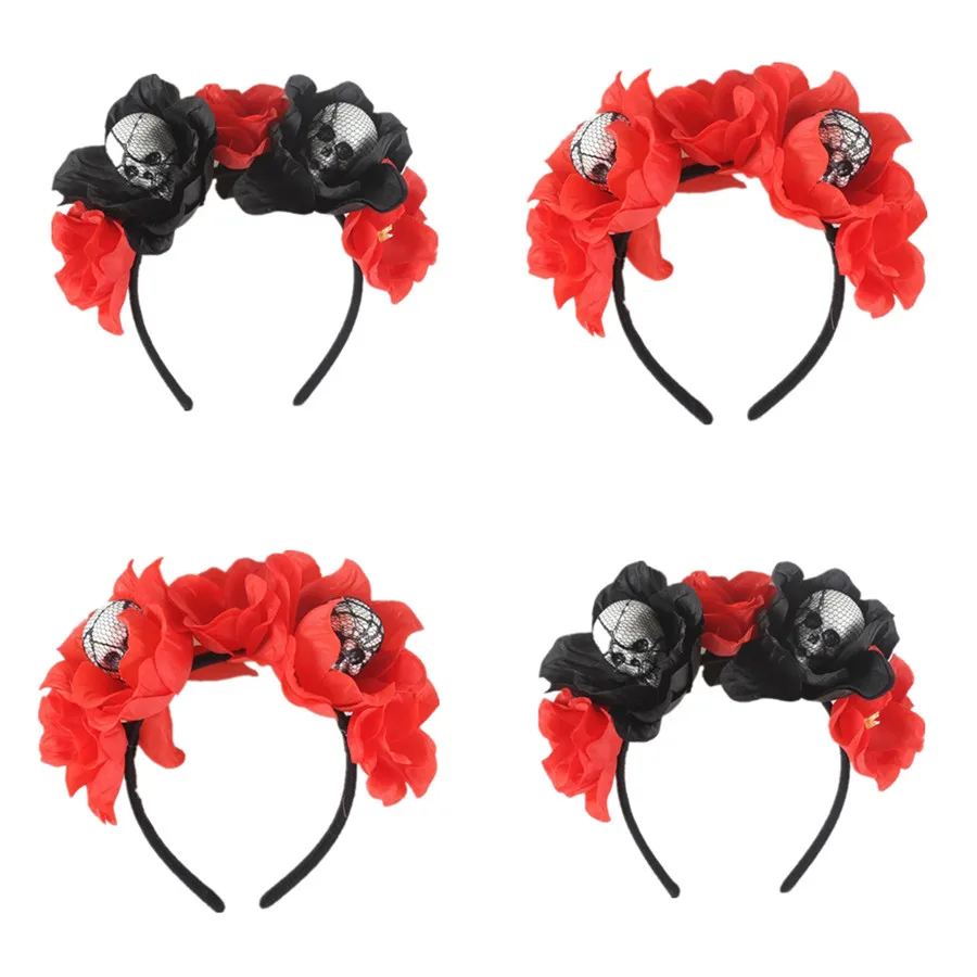Женский обруч для волос с черной кружевной вуалью искусственная Роза цветок
