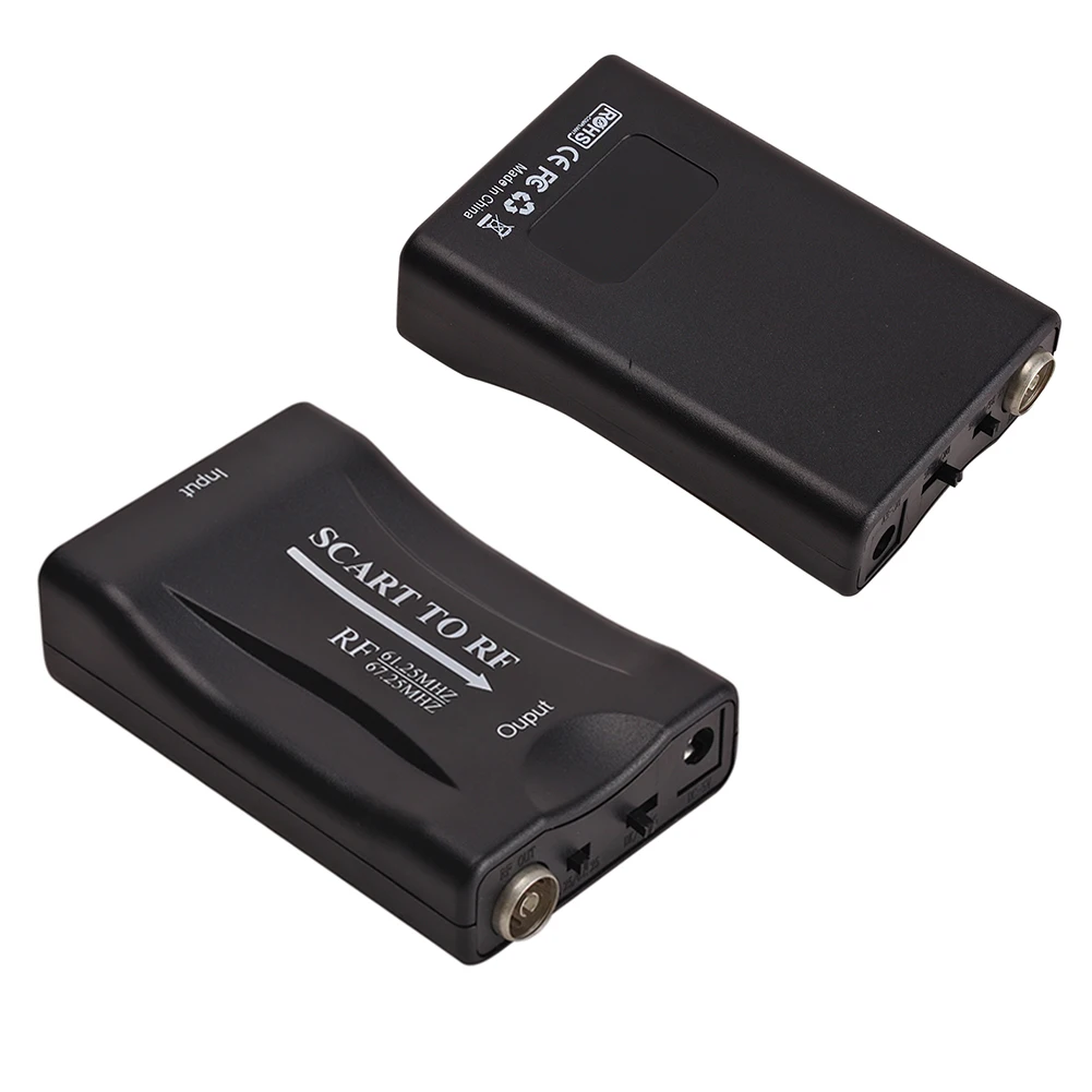 Высококлассный преобразователь SCART в RF Аудио Видео AV сигнальный адаптер ресивер