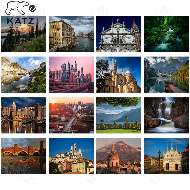 

European Castle Picture Diamond Painting Cross Stitch Modern Landscape Architecture Handmade Diy Diamond Embroidery Decoration