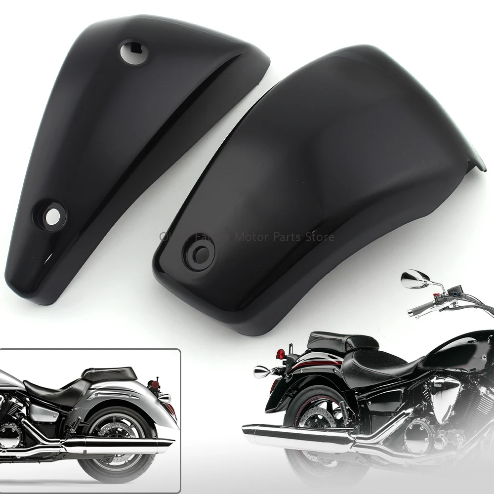Black Motorcycle Side Battery Fairing Panels Cover moto Battery Side Cover Guard For Yamaha V Star 1300 XVS1300 2007-2017
