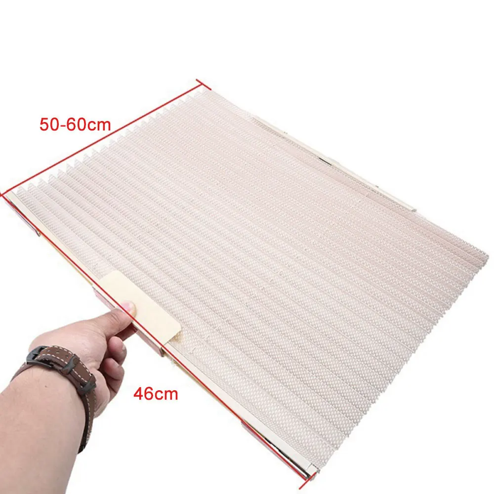 

Pratical Nylon Mesh Durable Car Fold Curtain Car Pleated Curtains Shield Sunshade Mesh Sun Car Sunshade Fold Curtain