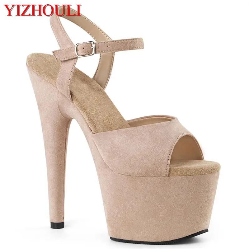 Sexy sandals, suede wrap, models with 17cm heels for parties, pole dancing in nightclubs, dancing shoes